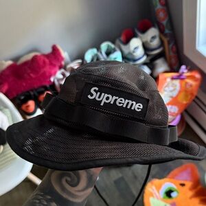 Supreme Black Mesh Bucket Hat